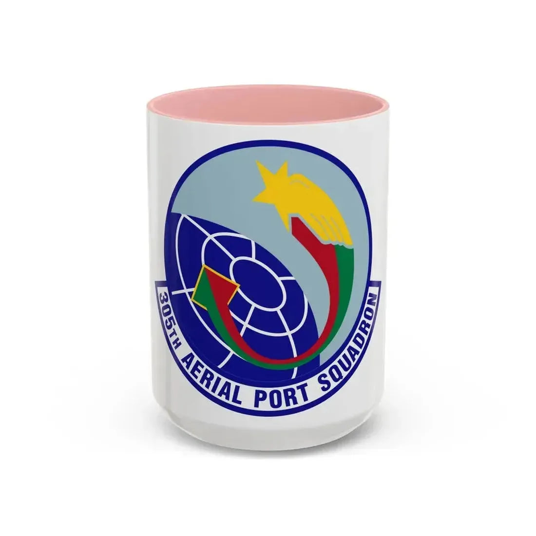 305 Aerial Port Squadron AMC (U.S. Air Force) Accent Coffee Mug 15oz Pink - Go Mug Yourself