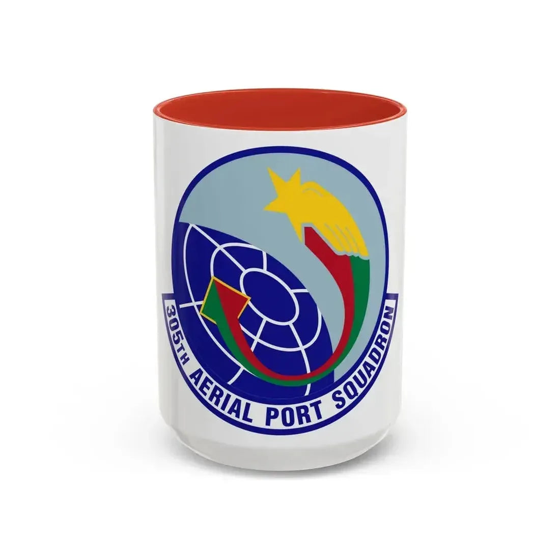305 Aerial Port Squadron AMC (U.S. Air Force) Accent Coffee Mug 15oz Red - Go Mug Yourself