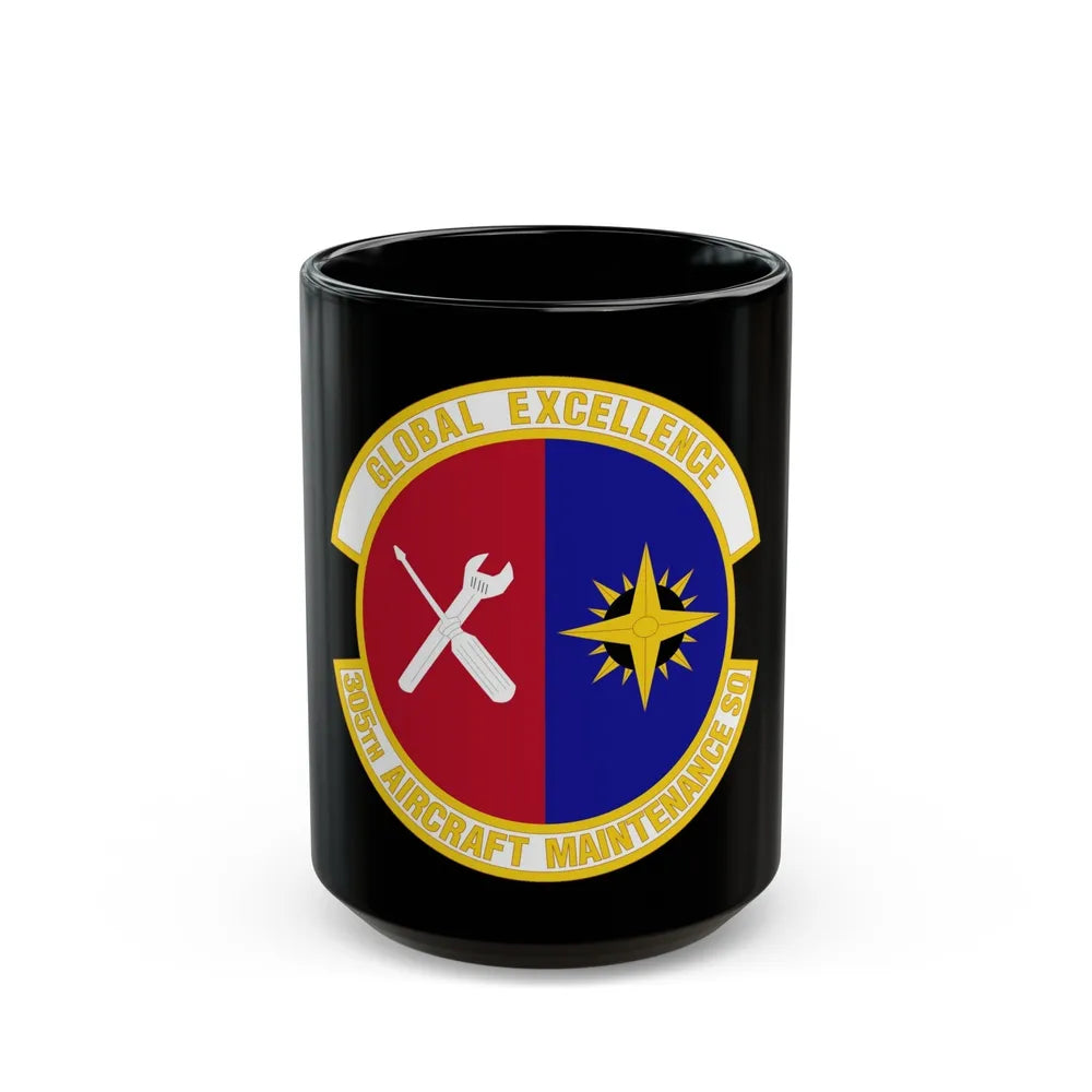 305 Aircraft Maintenance Squadron AMC (U.S. Air Force) Black Coffee Mug-15oz-Go Mug Yourself