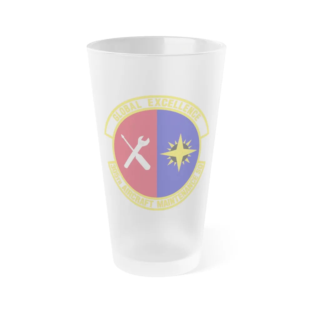 305 Aircraft Maintenance Squadron AMC (U.S. Air Force) Frosted Pint Glass 16oz-16oz-Frosted-Go Mug Yourself