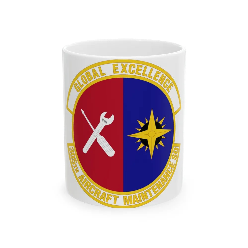 305 Aircraft Maintenance Squadron AMC (U.S. Air Force) White Coffee Mug-11oz-Go Mug Yourself