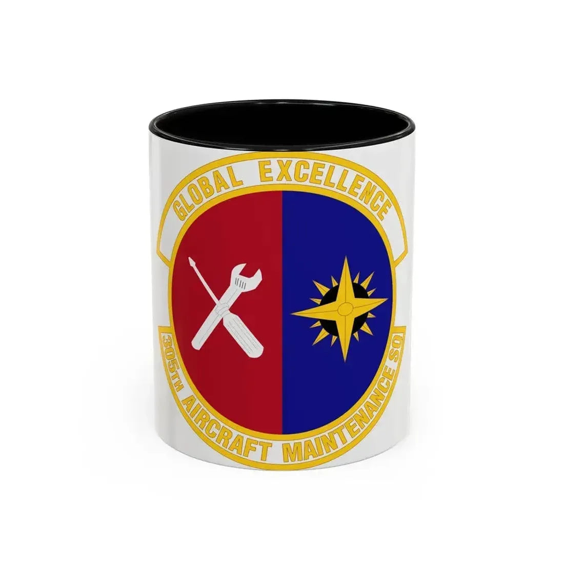 305 Aircraft Maintenance Squadron AMC (U.S. Air Force) Accent Coffee Mug 11oz Black - Go Mug Yourself