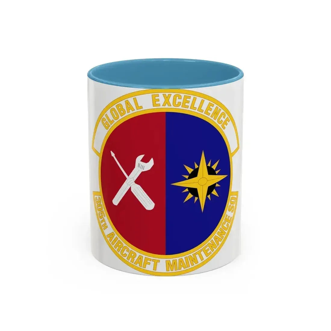 305 Aircraft Maintenance Squadron AMC (U.S. Air Force) Accent Coffee Mug 11oz Light Blue - Go Mug Yourself