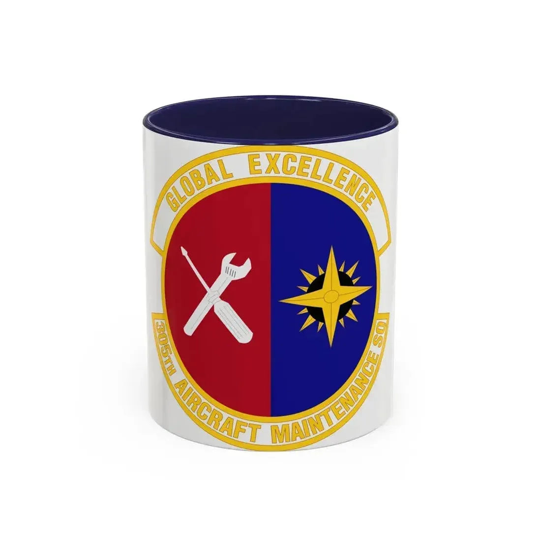 305 Aircraft Maintenance Squadron AMC (U.S. Air Force) Accent Coffee Mug 11oz Navy - Go Mug Yourself
