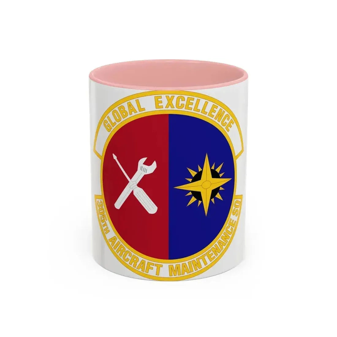 305 Aircraft Maintenance Squadron AMC (U.S. Air Force) Accent Coffee Mug 11oz Pink - Go Mug Yourself