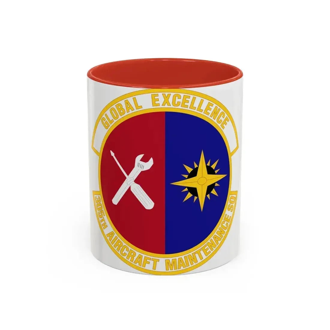 305 Aircraft Maintenance Squadron AMC (U.S. Air Force) Accent Coffee Mug 11oz Red - Go Mug Yourself