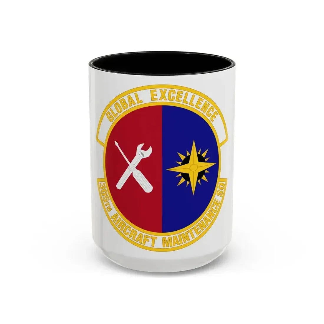 305 Aircraft Maintenance Squadron AMC (U.S. Air Force) Accent Coffee Mug 15oz Black - Go Mug Yourself