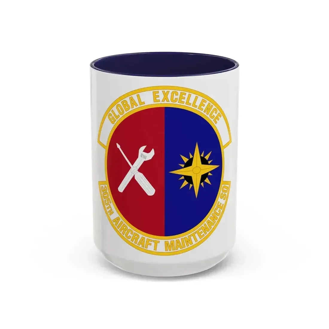305 Aircraft Maintenance Squadron AMC (U.S. Air Force) Accent Coffee Mug 15oz Navy - Go Mug Yourself