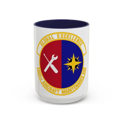 305 Aircraft Maintenance Squadron AMC (U.S. Air Force) Accent Coffee Mug 15oz Navy - Go Mug Yourself