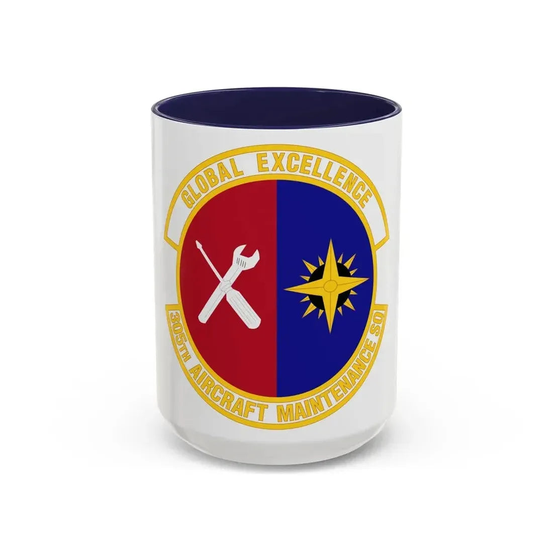 305 Aircraft Maintenance Squadron AMC (U.S. Air Force) Accent Coffee Mug 15oz Navy - Go Mug Yourself