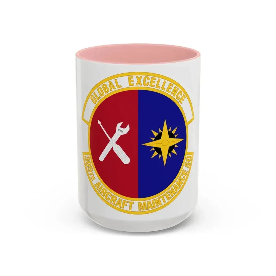 305 Aircraft Maintenance Squadron AMC (U.S. Air Force) Accent Coffee Mug 15oz Pink - Go Mug Yourself