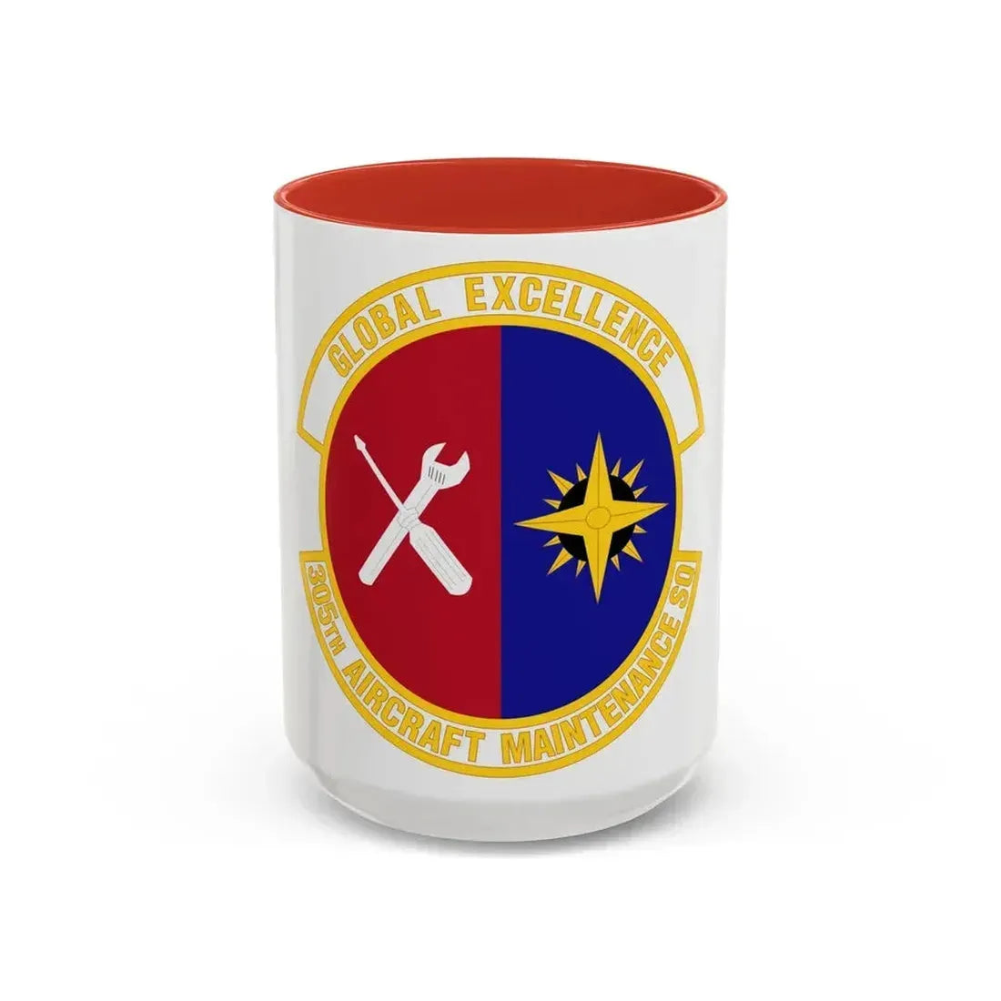 305 Aircraft Maintenance Squadron AMC (U.S. Air Force) Accent Coffee Mug 15oz Red - Go Mug Yourself
