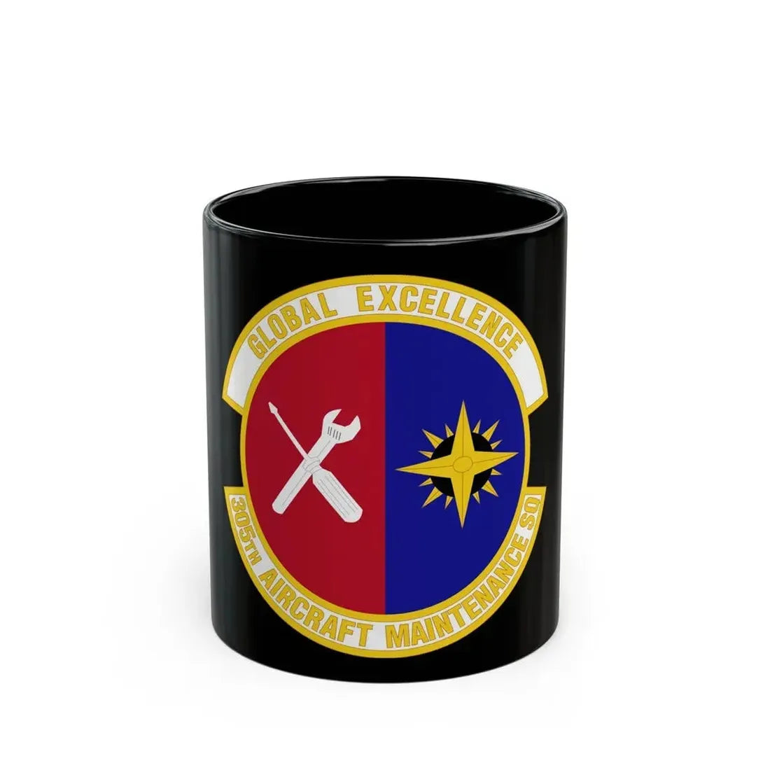 305 Aircraft Maintenance Squadron AMC (U.S. Air Force) Black Coffee Mug 11oz - Go Mug Yourself
