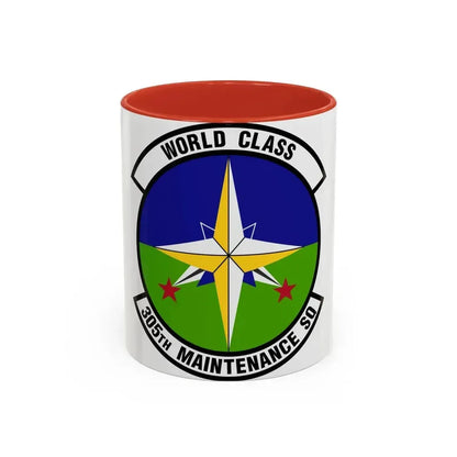 305 Maintenance Squadron AMC (U.S. Air Force) Accent Coffee Mug 11oz Red - Go Mug Yourself