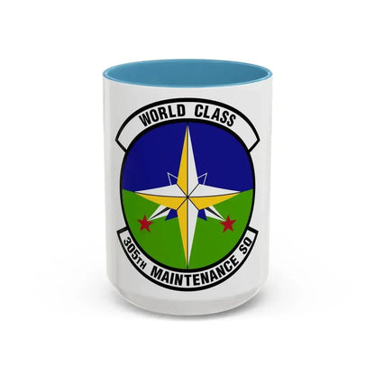 305 Maintenance Squadron AMC (U.S. Air Force) Accent Coffee Mug 15oz Light Blue - Go Mug Yourself
