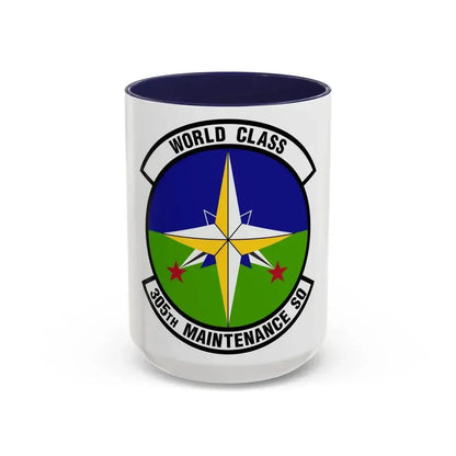 305 Maintenance Squadron AMC (U.S. Air Force) Accent Coffee Mug 15oz Navy - Go Mug Yourself