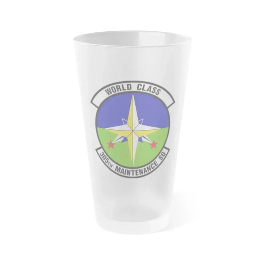 305 Maintenance Squadron AMC (U.S. Air Force) Frosted Pint Glass 16oz 16oz Frosted - Go Mug Yourself