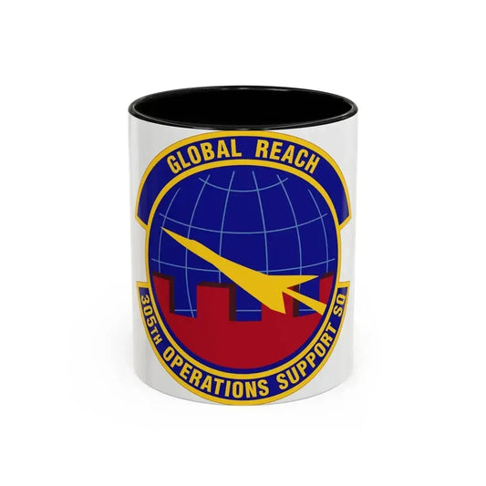 305 Operations Support Squadron AMC (U.S. Air Force) Accent Coffee Mug 11oz Black - Go Mug Yourself
