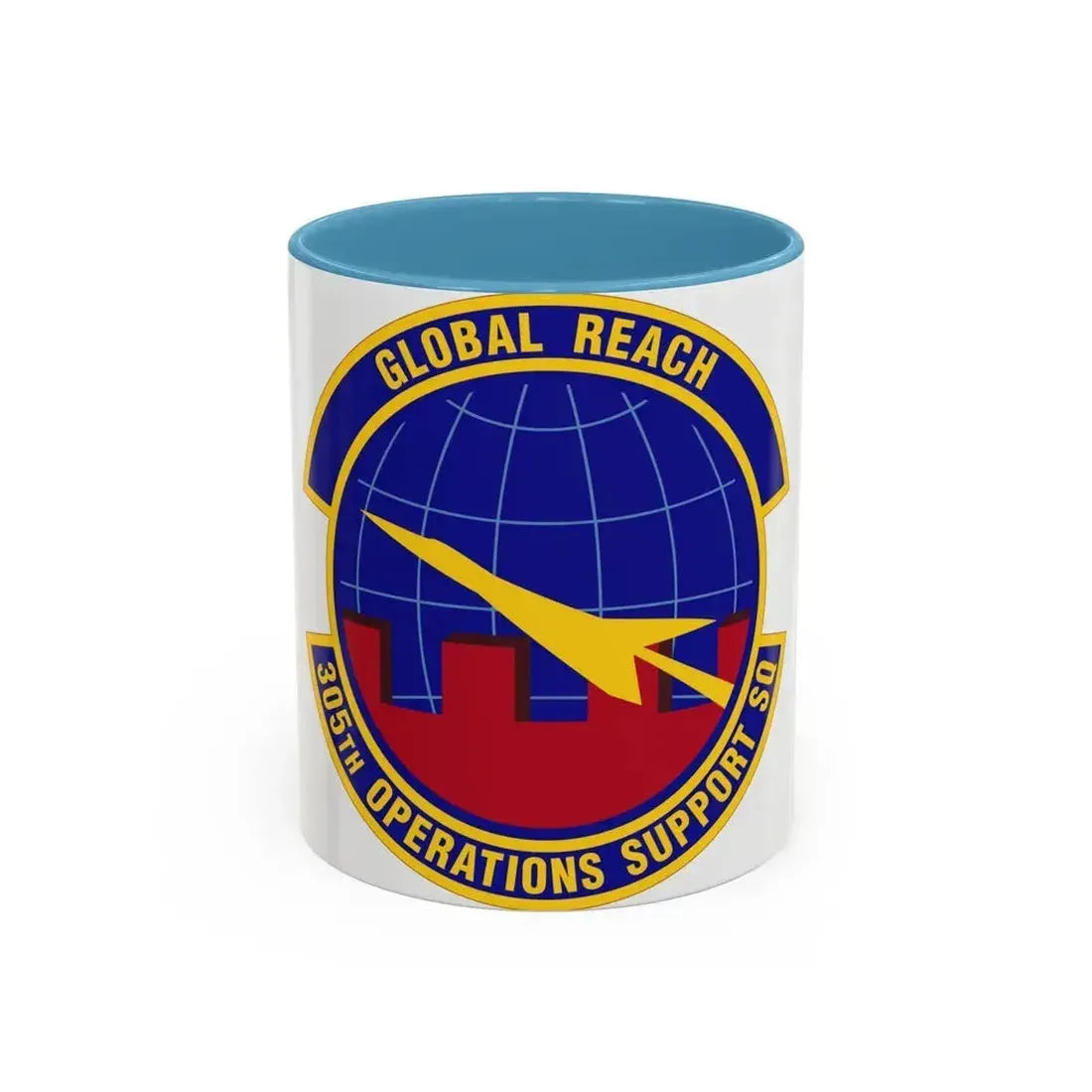 305 Operations Support Squadron AMC (U.S. Air Force) Accent Coffee Mug 11oz Light Blue - Go Mug Yourself