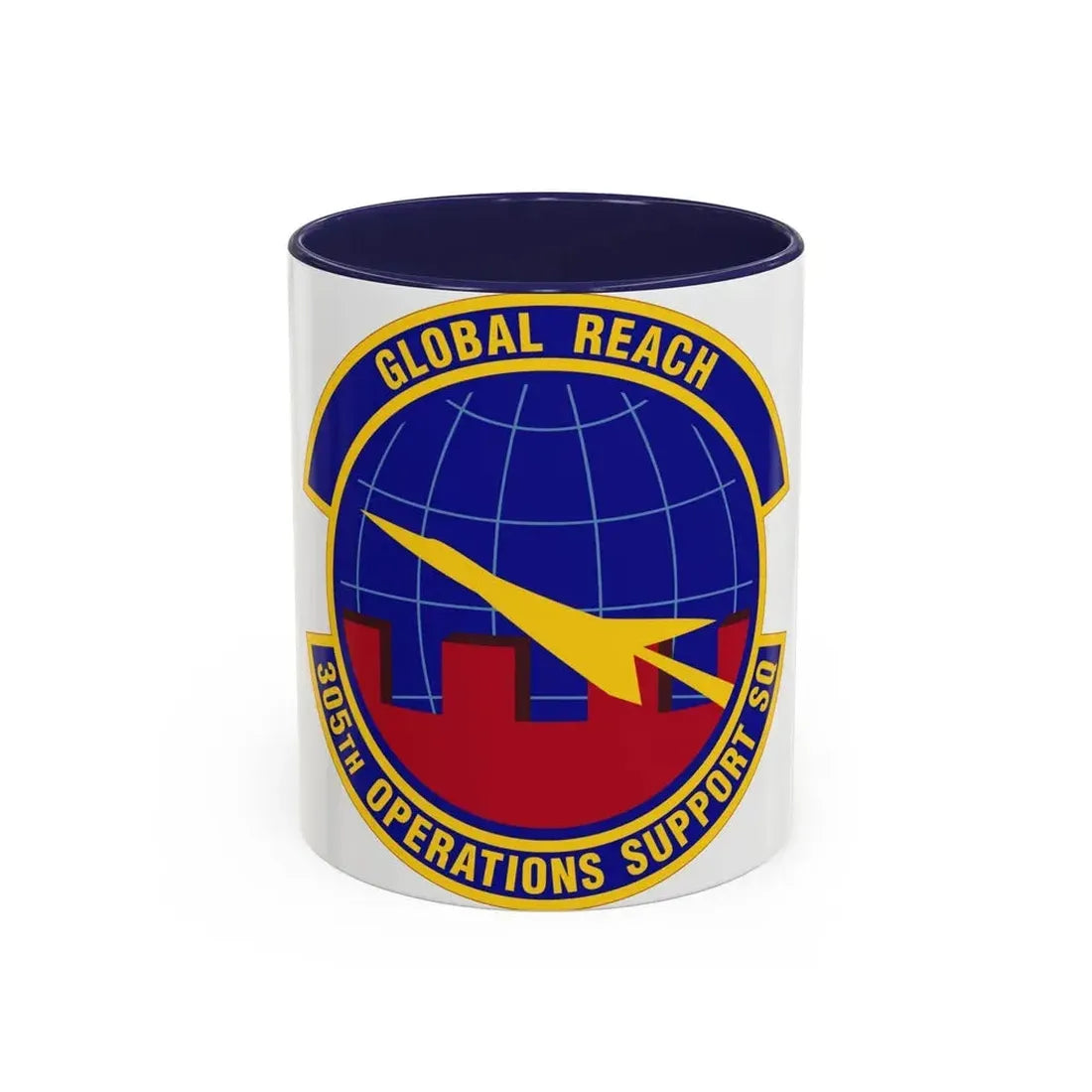 305 Operations Support Squadron AMC (U.S. Air Force) Accent Coffee Mug 11oz Navy - Go Mug Yourself