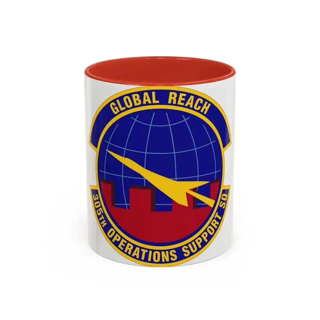 305 Operations Support Squadron AMC (U.S. Air Force) Accent Coffee Mug 11oz Red - Go Mug Yourself
