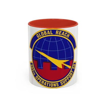 305 Operations Support Squadron AMC (U.S. Air Force) Accent Coffee Mug 11oz Red - Go Mug Yourself