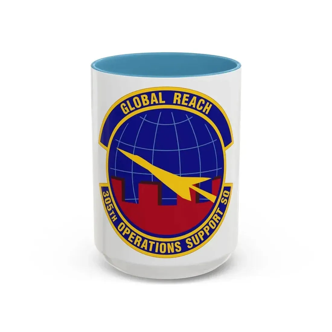 305 Operations Support Squadron AMC (U.S. Air Force) Accent Coffee Mug 15oz Light Blue - Go Mug Yourself