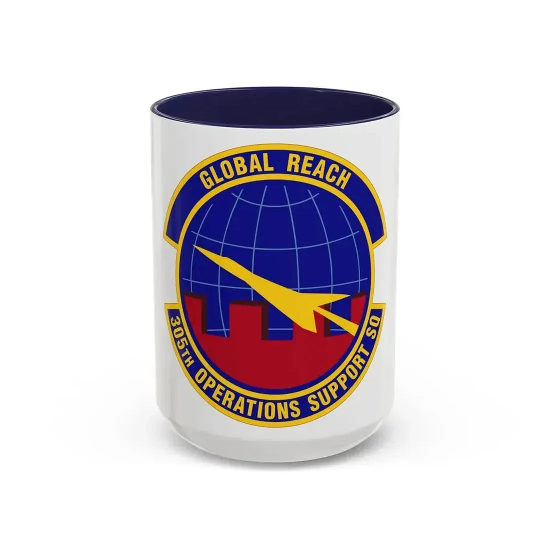 305 Operations Support Squadron AMC (U.S. Air Force) Accent Coffee Mug 15oz Navy - Go Mug Yourself