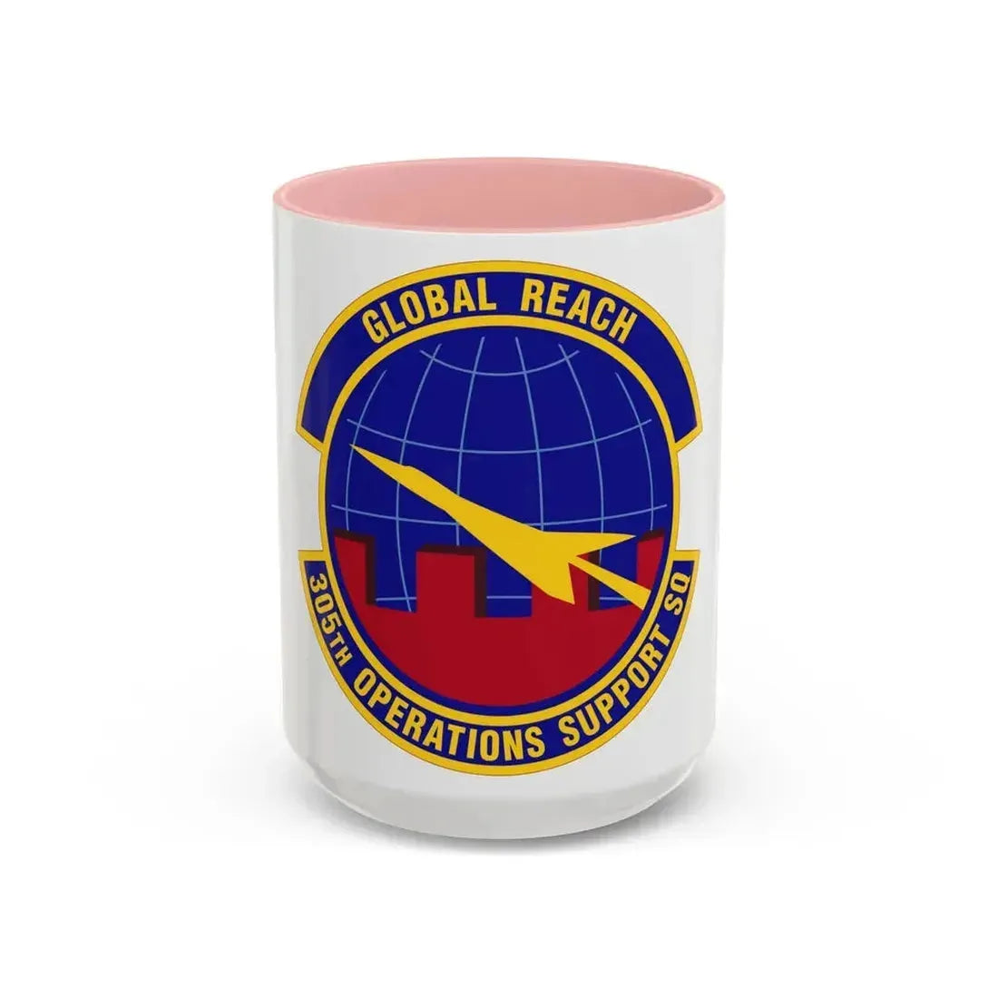 305 Operations Support Squadron AMC (U.S. Air Force) Accent Coffee Mug 15oz Pink - Go Mug Yourself