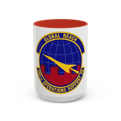305 Operations Support Squadron AMC (U.S. Air Force) Accent Coffee Mug 15oz Red - Go Mug Yourself