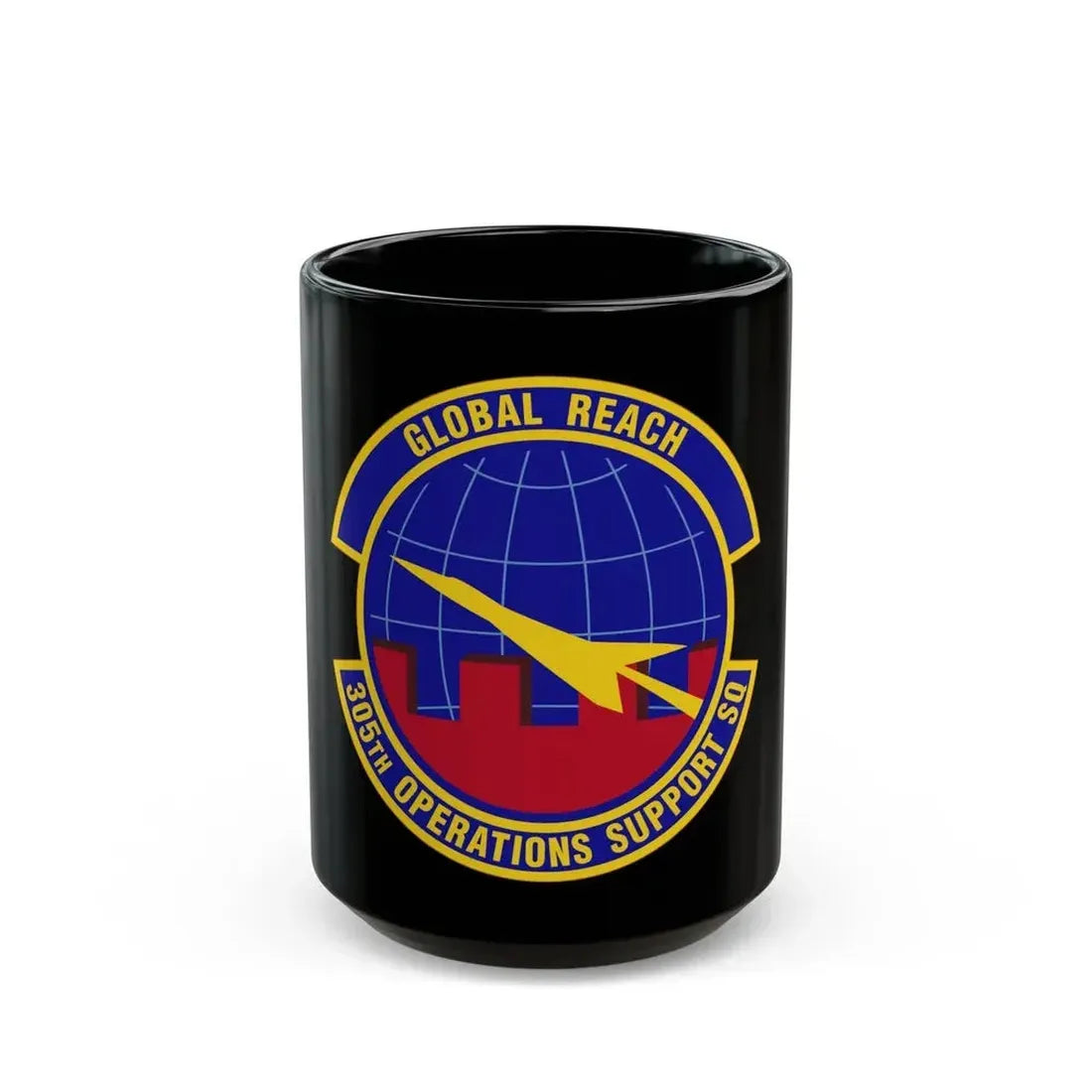 305 Operations Support Squadron AMC (U.S. Air Force) Black Coffee Mug 15oz - Go Mug Yourself