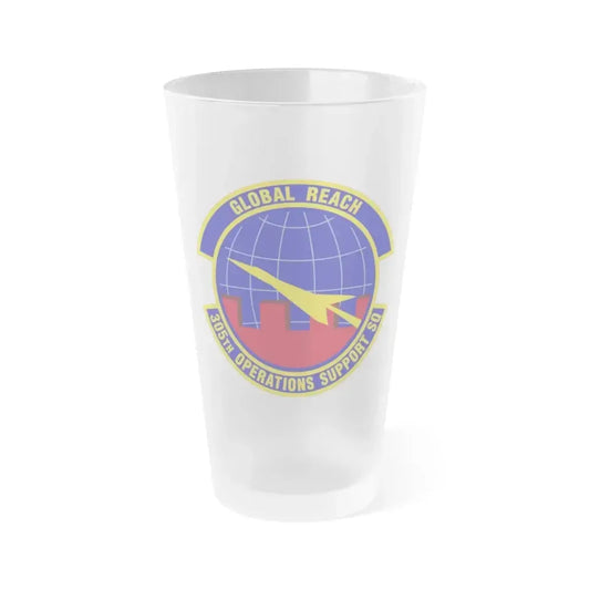305 Operations Support Squadron AMC (U.S. Air Force) Frosted Pint Glass 16oz 16oz Frosted - Go Mug Yourself