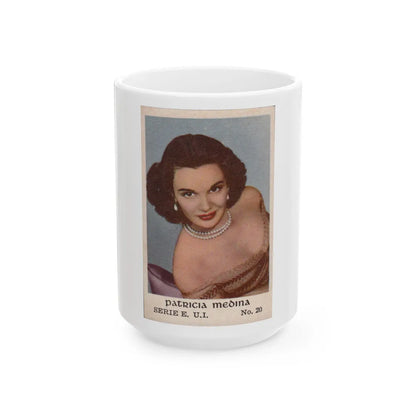 Patricia Medina #46 (Vintage Female Icon) White Coffee Mug-15oz-Go Mug Yourself