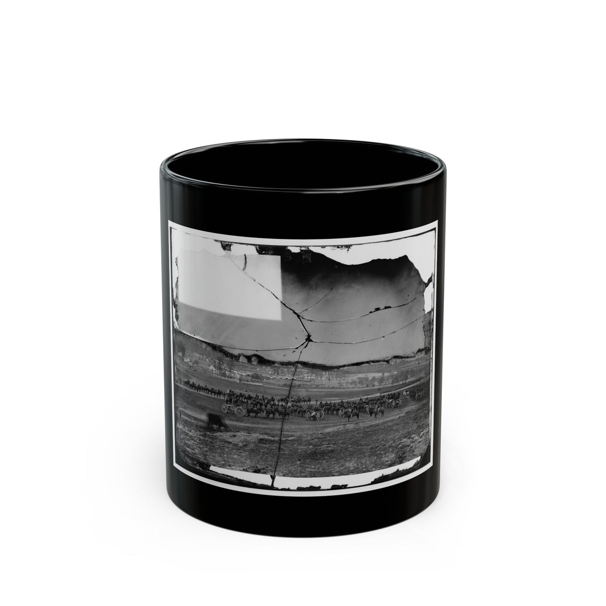 Washington, D.C., Vicinity. 17th New York Battery, With Horses Harnessed To Guns (U.S. Civil War) Black Coffee Mug