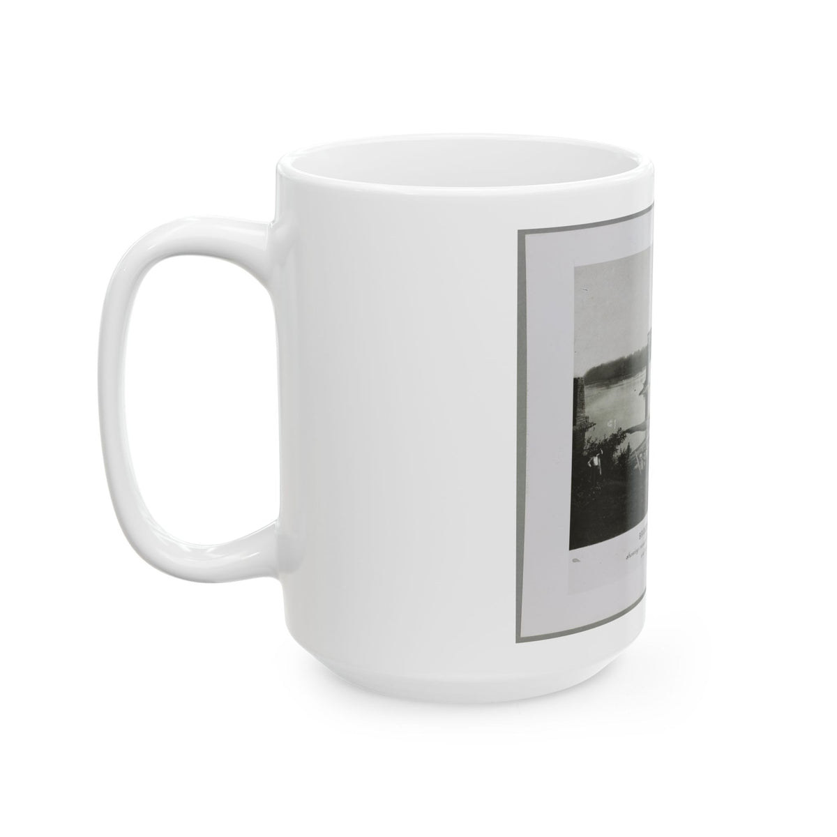 Bridgeport, Tenn. (I.E. Alabama), 1864, Showing Ruins Of Nashville & Chattanooga R.R. Bridge And Construction Of A Pontoon Bridge (U.S. Civil War) White Coffee Mug
