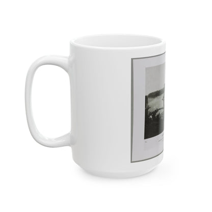 Bridgeport, Tenn. (I.E. Alabama), 1864, Showing Ruins Of Nashville & Chattanooga R.R. Bridge And Construction Of A Pontoon Bridge (U.S. Civil War) White Coffee Mug