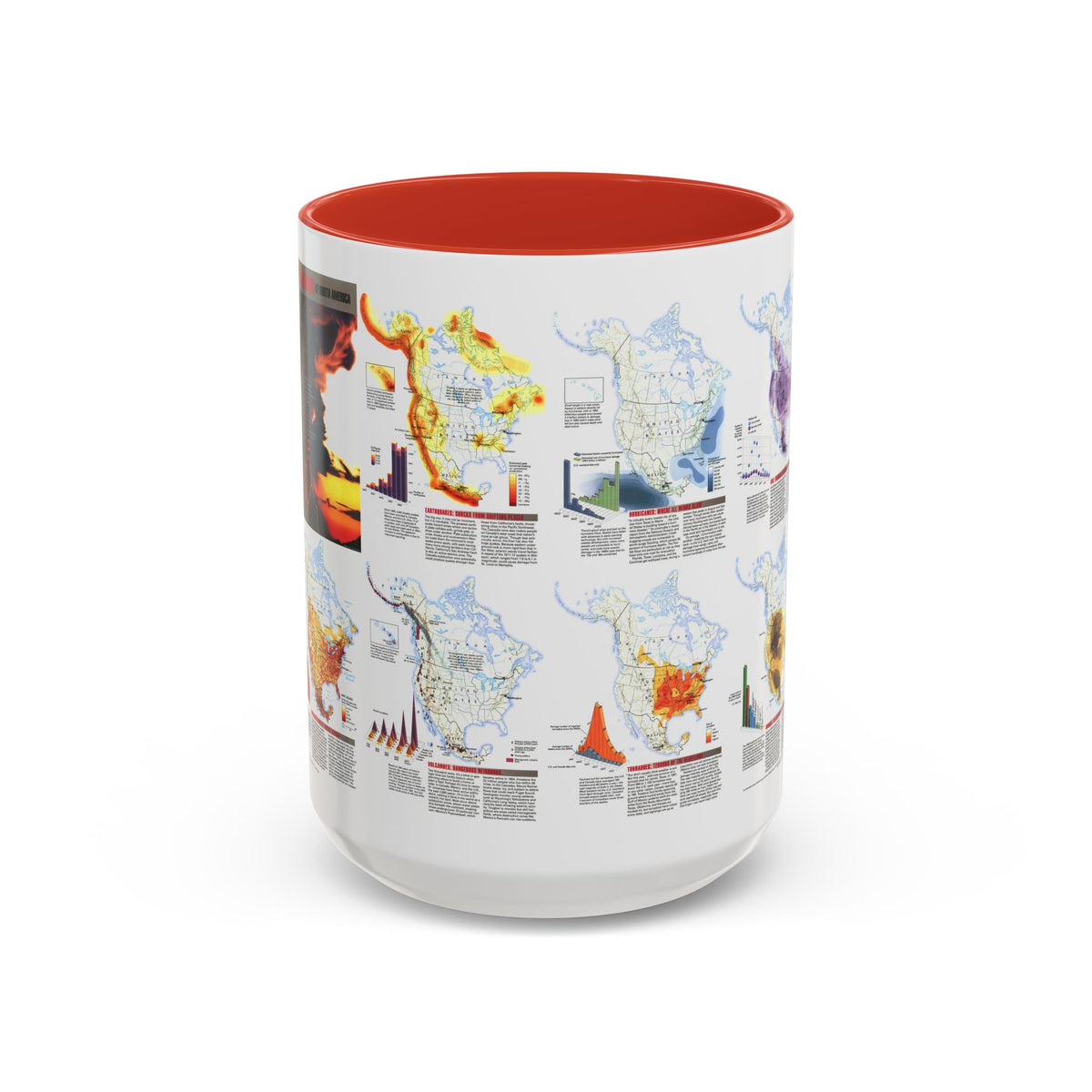 North America - Natural Hazards (1998) (Map) Accent Coffee Mug
