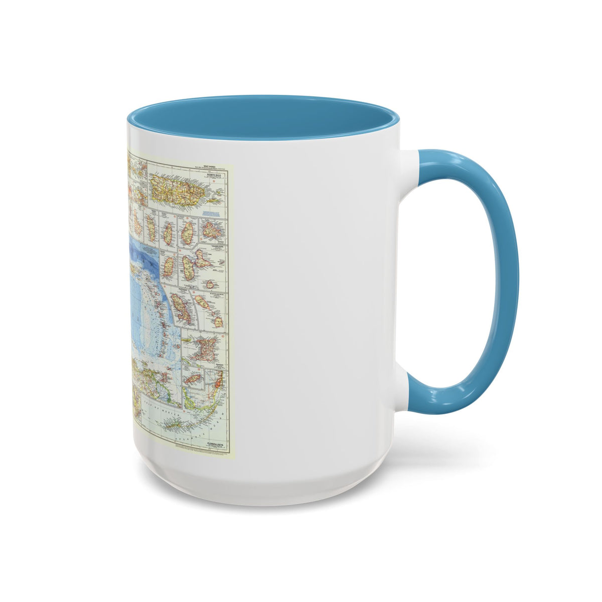West Indies (1954) (Map) Accent Coffee Mug