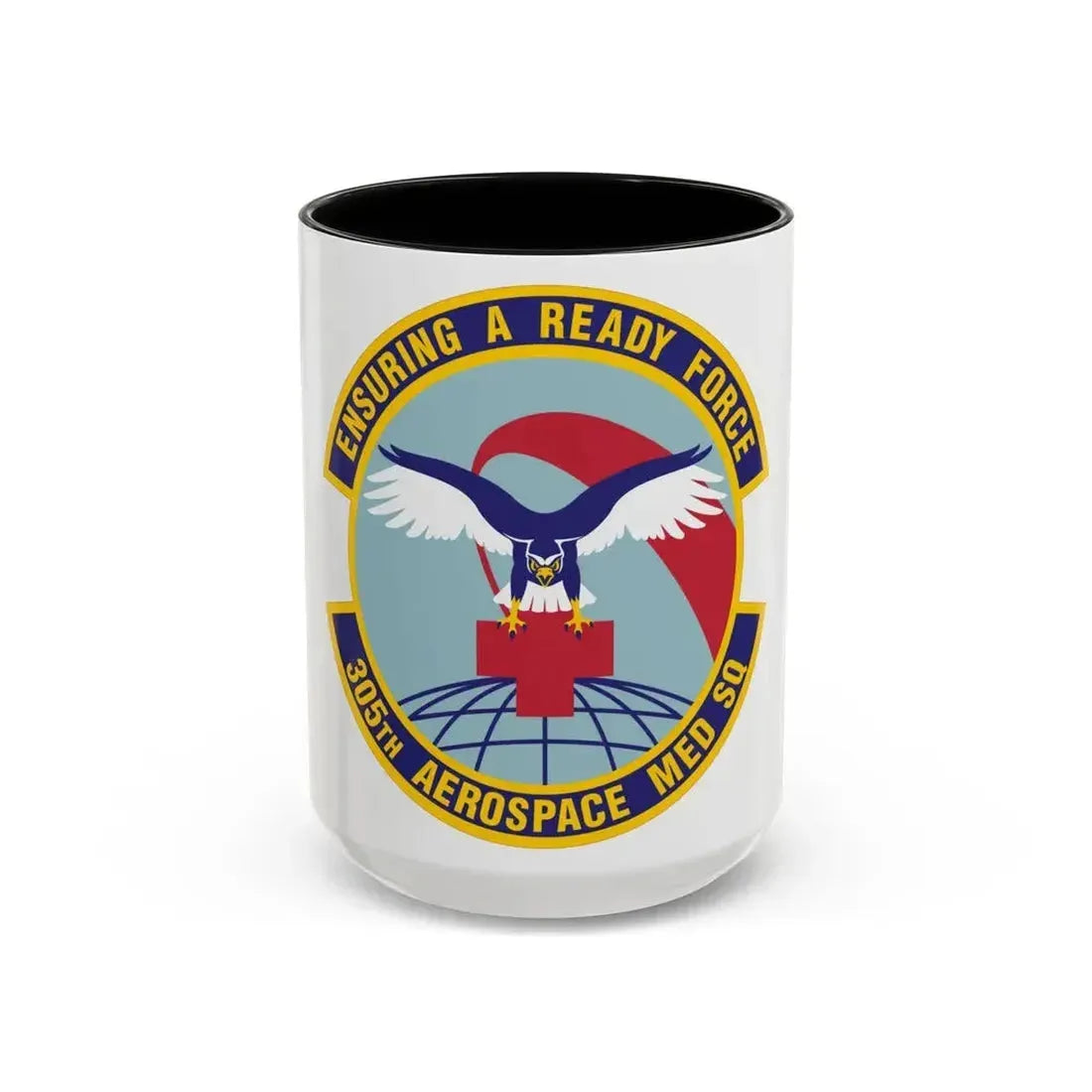 305th Aerospace Medicine Squadron (U.S. Air Force) Accent Coffee Mug 15oz Black - Go Mug Yourself