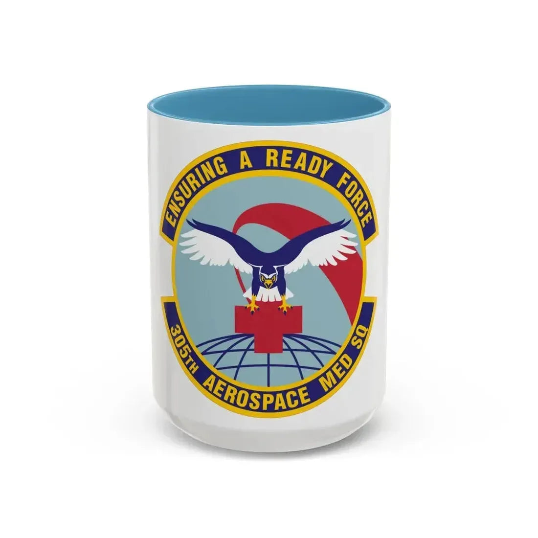 305th Aerospace Medicine Squadron (U.S. Air Force) Accent Coffee Mug 15oz Light Blue - Go Mug Yourself