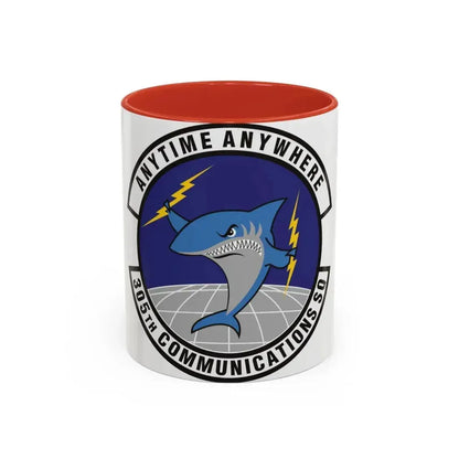 305th Communications Squadron (U.S. Air Force) Accent Coffee Mug 11oz Red - Go Mug Yourself