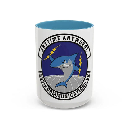 305th Communications Squadron (U.S. Air Force) Accent Coffee Mug 15oz Light Blue - Go Mug Yourself