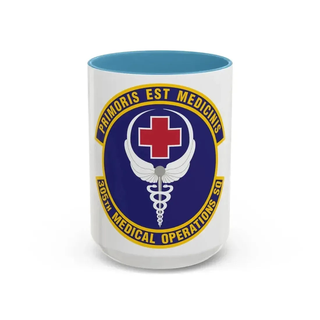 305th Medical Operations Squadron (U.S. Air Force) Accent Coffee Mug 15oz Light Blue - Go Mug Yourself