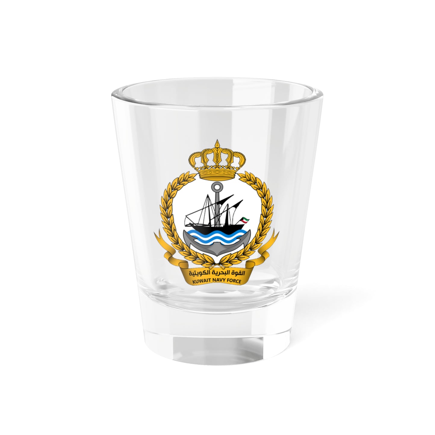 KNF Seal (Kuwait) (Coat of Arms) Shot Glass 1.5oz