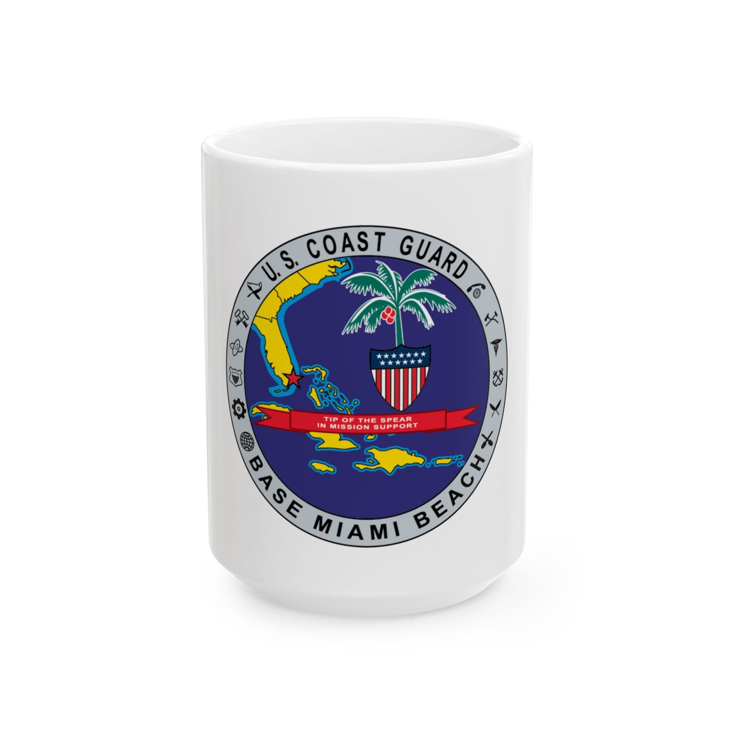 Base Miami Beach (U.S. Coast Guard) White Coffee Mug