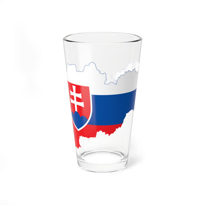 Flag Map Of Slovakia (Slovakia) Pint Glass 16oz