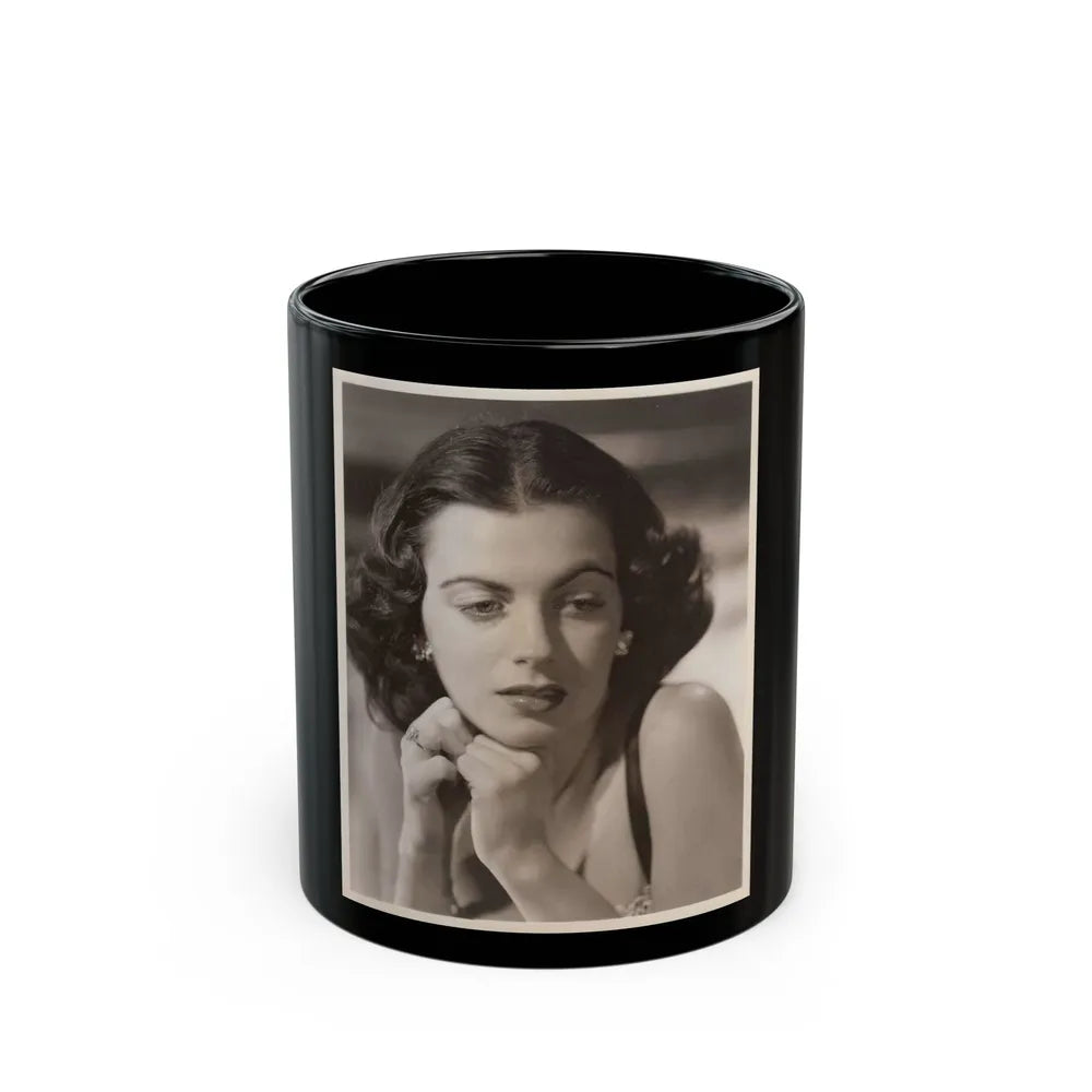 Faith Domergue #204 (Vintage Female Icon) Black Coffee Mug-11oz-Go Mug Yourself