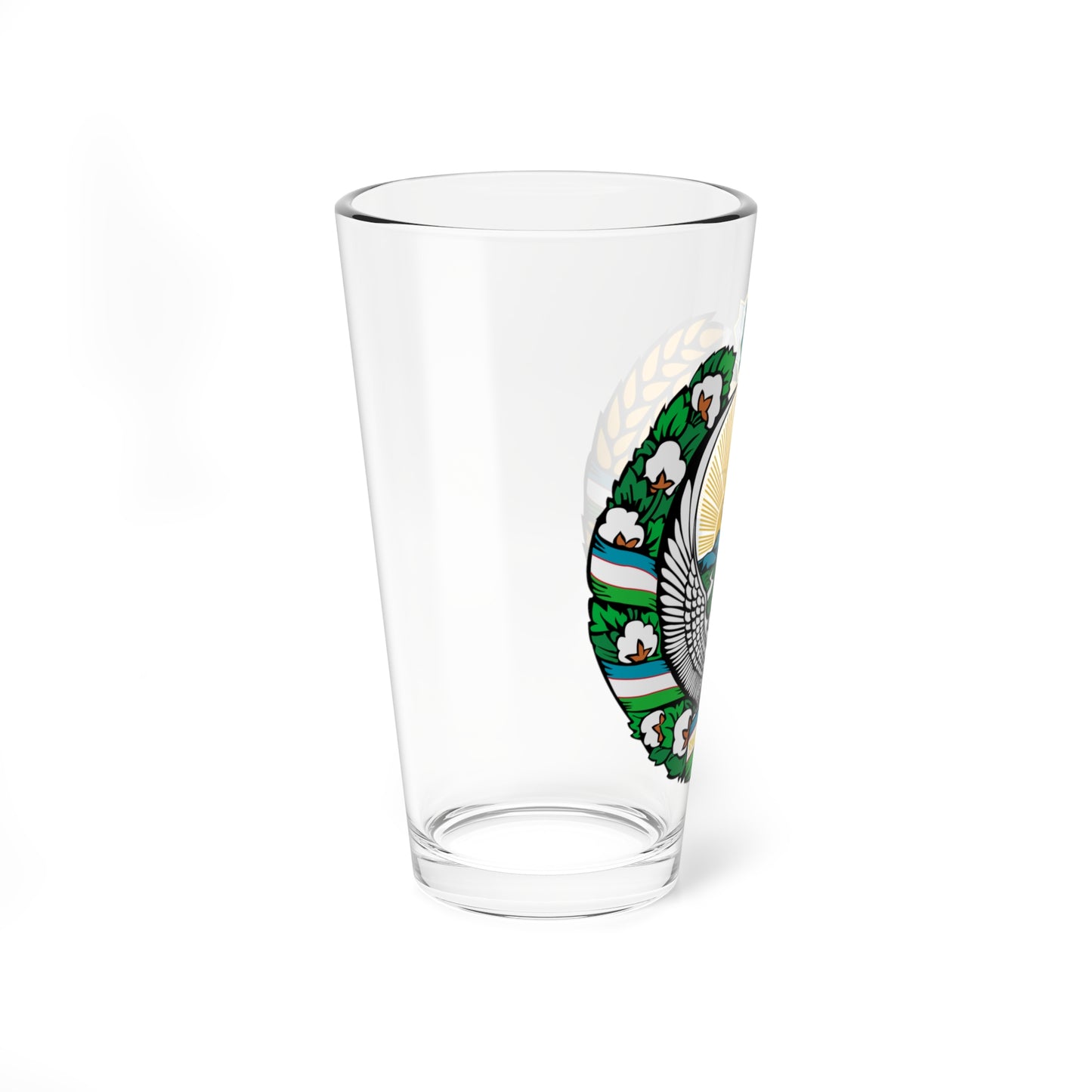 Emblem of Uzbekistan 1992-2010 (Uzbekistan) (Coat of Arms) Pint Glass 16oz