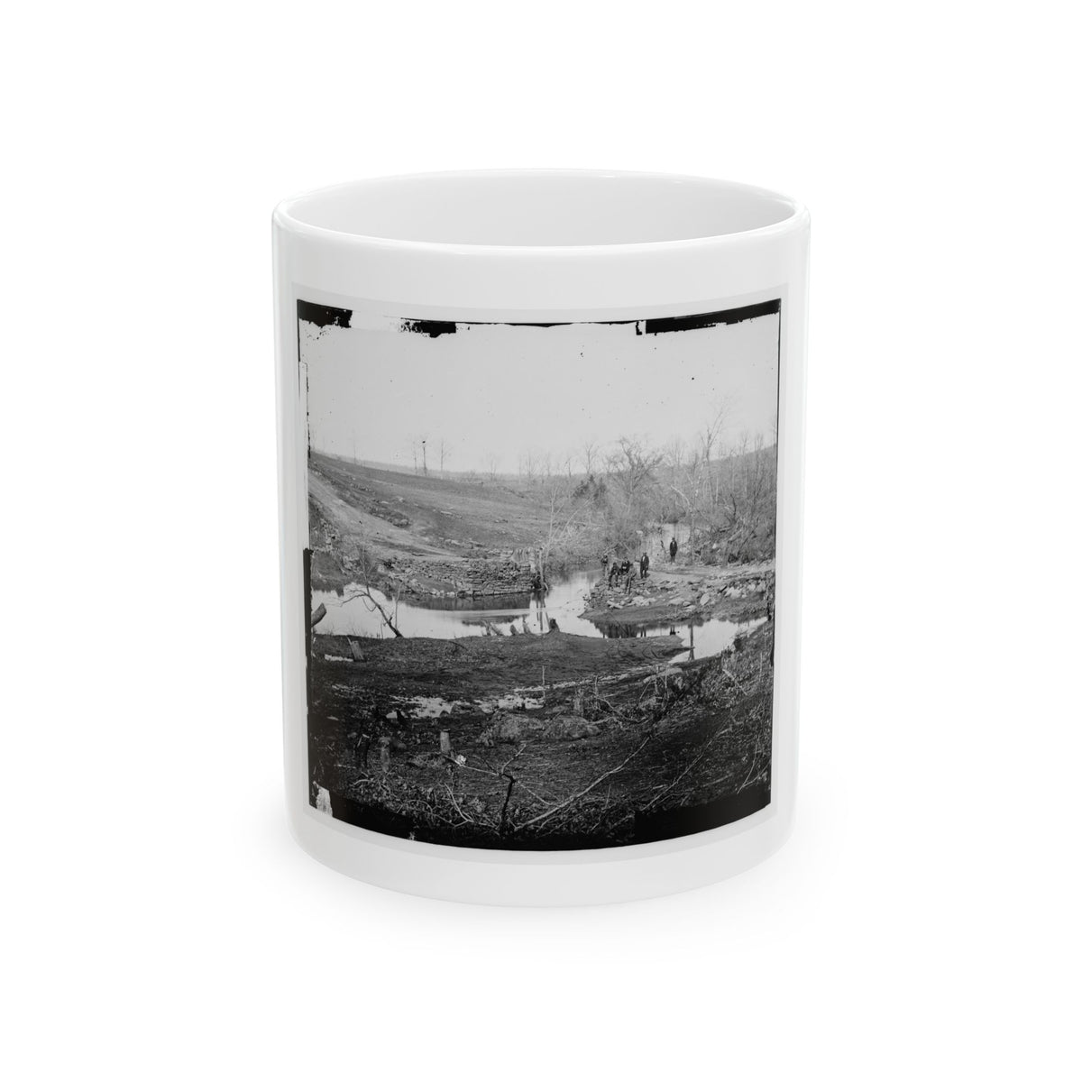 Cub Run, Va.  View With Destroyed Bridge (U.S. Civil War) White Coffee Mug
