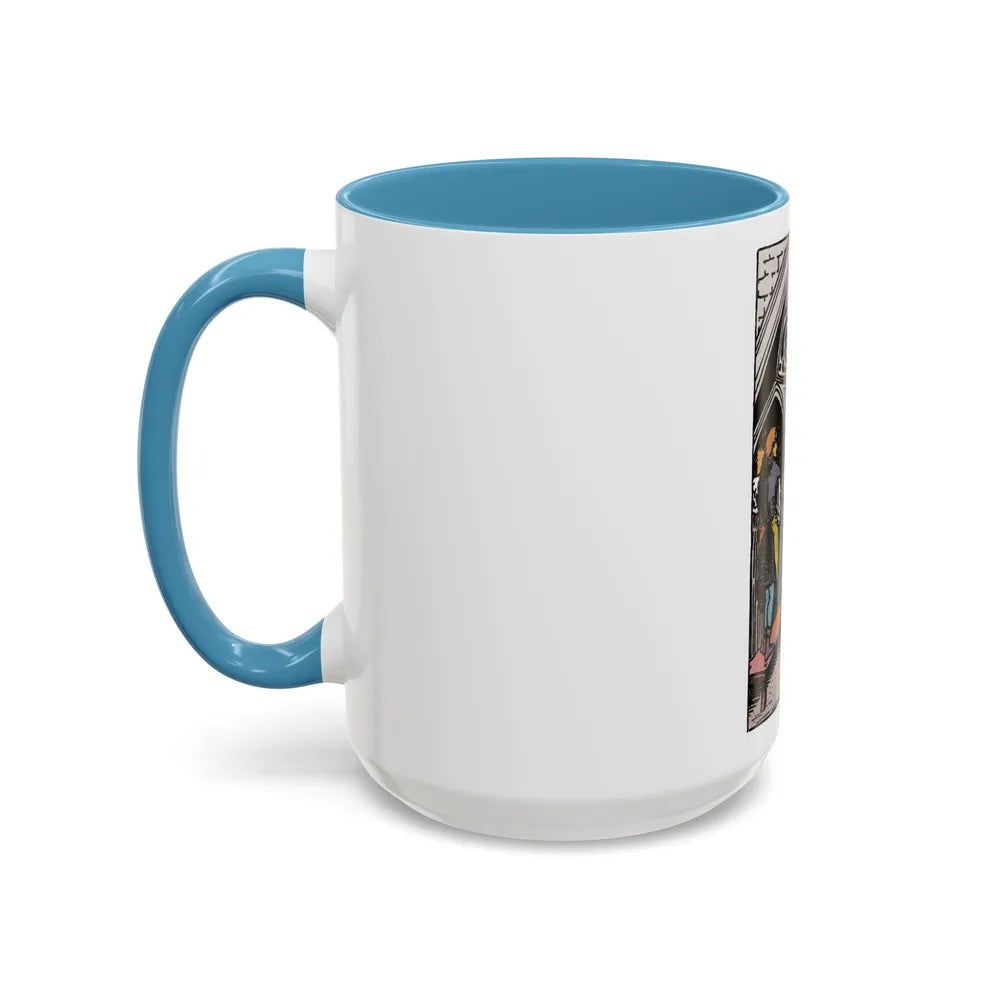 The 3 of Pentacles (Tarot Card) Accent Coffee Mug-Go Mug Yourself